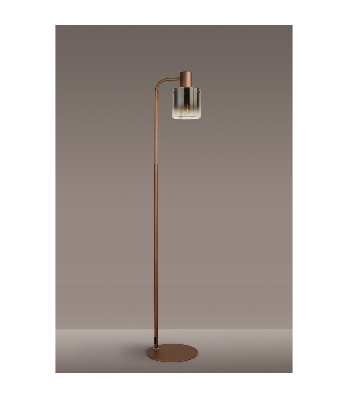 Ghent Floor Lamp 1 Light E27 Mocha / Smoke Fade Glass-8
