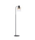 Ghent Large Floor Lamp 1 Light E27 Black / Amber Fade Glass-1