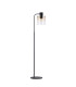 Ghent Large Floor Lamp 1 Light E27 Black / Amber Fade Glass-4