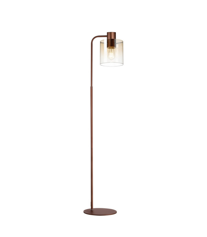 Ghent Large Floor Lamp 1 Light E27 Mocha / Amber Fade Glass-1