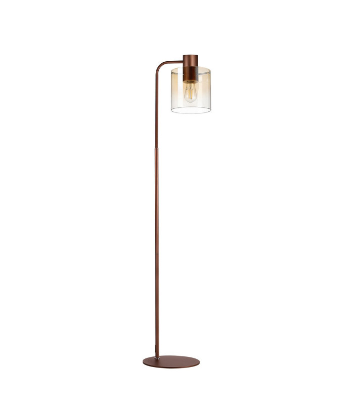 Ghent Large Floor Lamp 1 Light E27 Mocha / Amber Fade Glass-4