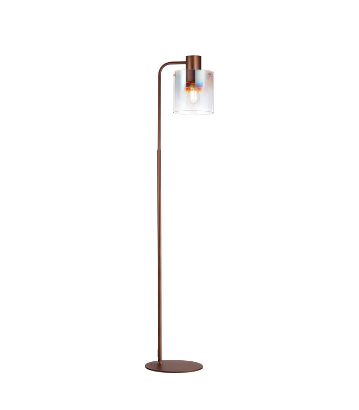 Ghent Large Floor Lamp 1 Light E27 Mocha / Iridescent Fade Glass-1
