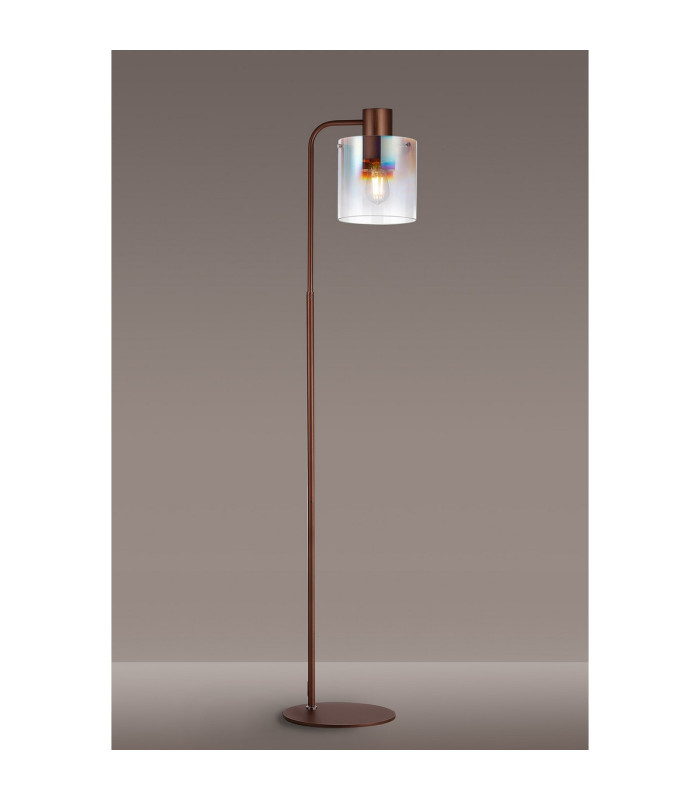 Ghent Large Floor Lamp 1 Light E27 Mocha / Iridescent Fade Glass-3