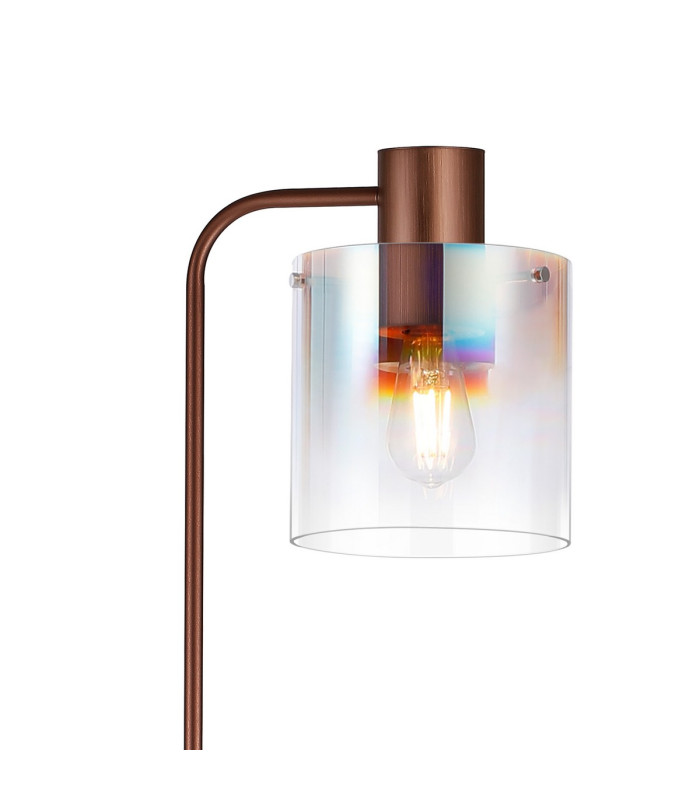 Ghent Large Floor Lamp 1 Light E27 Mocha / Iridescent Fade Glass-7