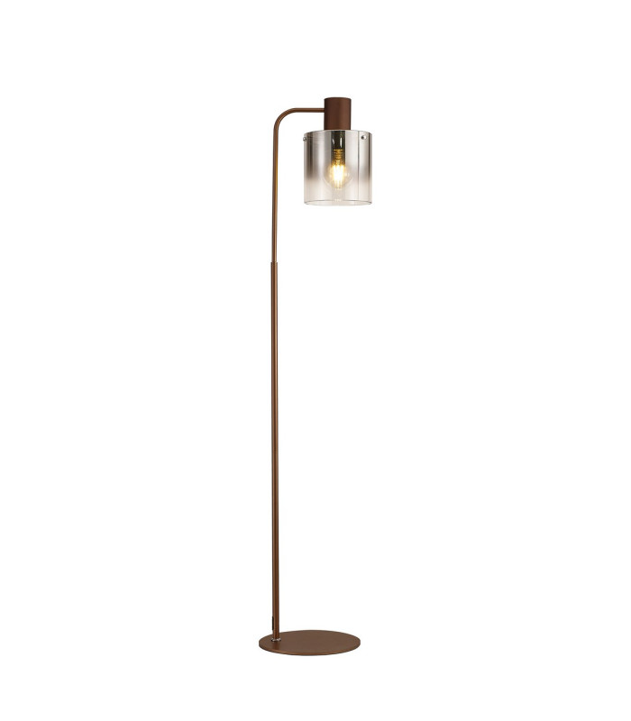 Ghent Large Floor Lamp 1 Light E27 Mocha / Smoke Fade Glass-1