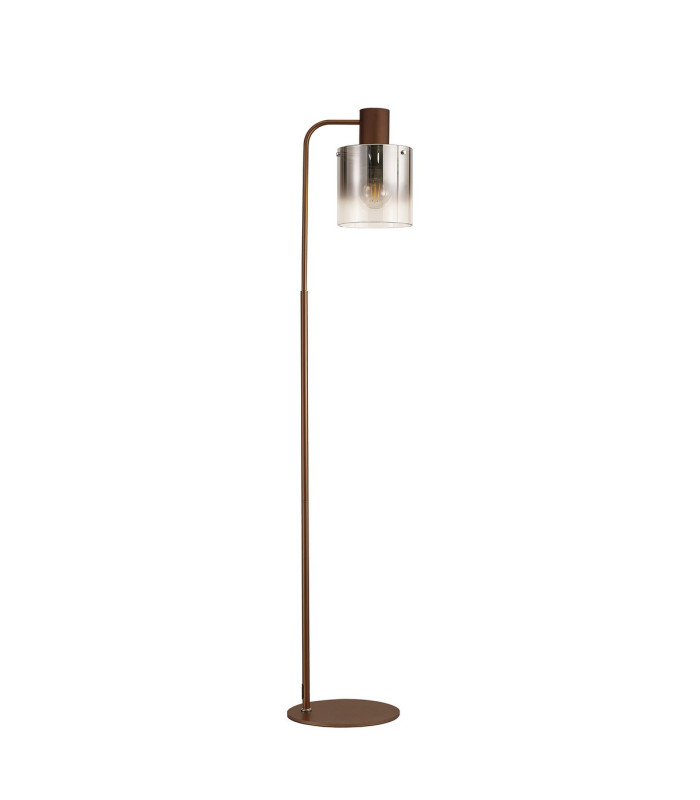 Ghent Large Floor Lamp 1 Light E27 Mocha / Smoke Fade Glass-4