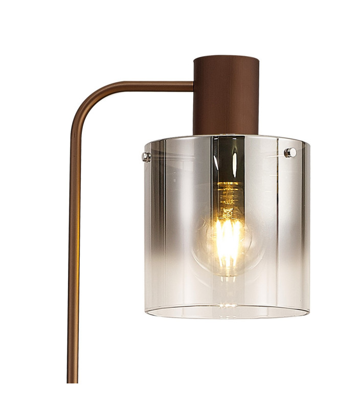 Ghent Large Floor Lamp 1 Light E27 Mocha / Smoke Fade Glass-7