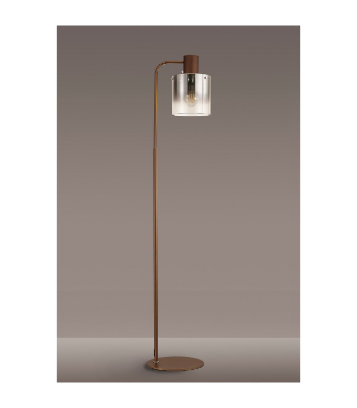Ghent Large Floor Lamp 1 Light E27 Mocha / Smoke Fade Glass-8