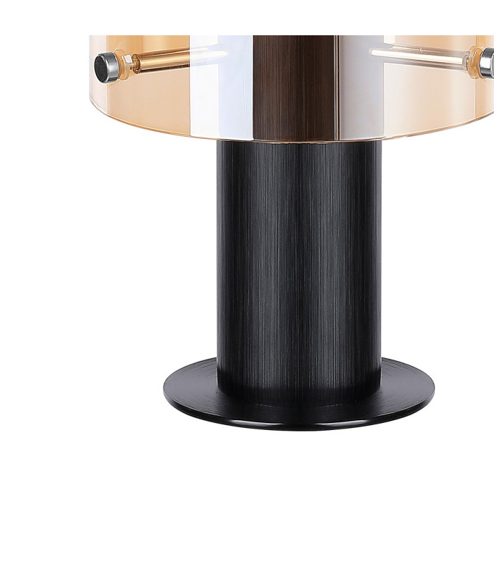 Ghent Table Lamp 1 Light E27 Black/Amber Fade Glass-5