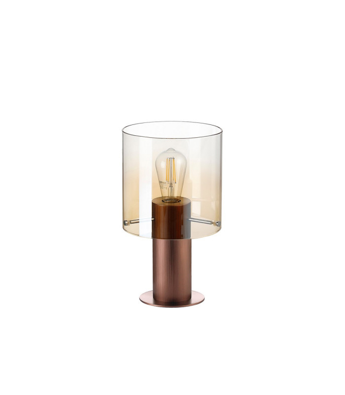Ghent Table Lamp 1 Light E27 Mocha/Amber Fade Glass-4