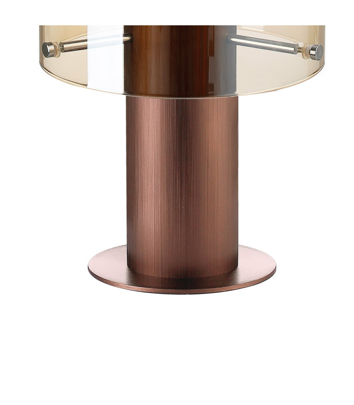 Ghent Table Lamp 1 Light E27 Mocha/Amber Fade Glass-5