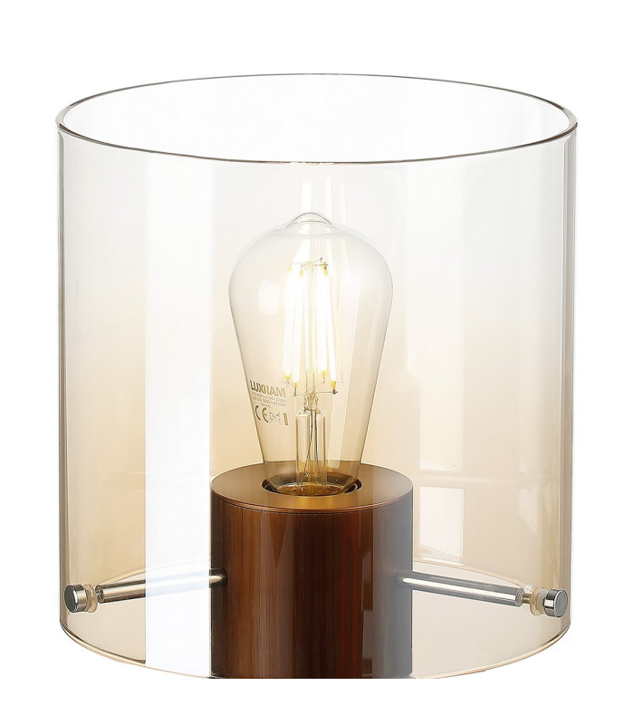 Ghent Table Lamp 1 Light E27 Mocha/Amber Fade Glass-6