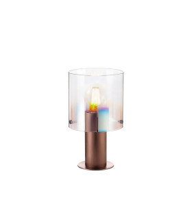 Ghent Table Lamp 1 Light E27 Mocha/Iridescent Fade Glass-1