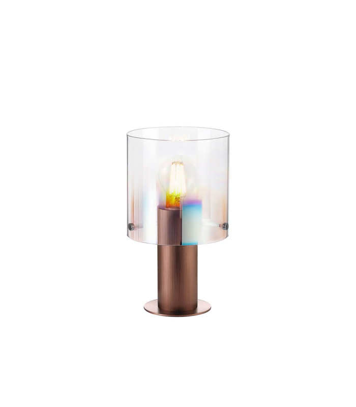 Ghent Table Lamp 1 Light E27 Mocha/Iridescent Fade Glass-1
