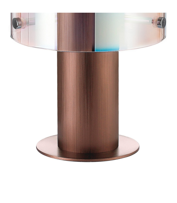 Ghent Table Lamp 1 Light E27 Mocha/Iridescent Fade Glass-5
