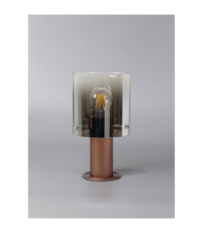 Ghent Table Lamp 1 Light E27 Mocha/Smoke Fade Glass-7
