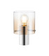 Ghent Table Lamp 1 Light E27 Polished Nickel/Black/Amber Fade Glass-1