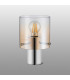 Ghent Table Lamp 1 Light E27 Polished Nickel/Black/Amber Fade Glass-7