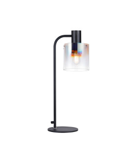 Ghent Large Table Lamp 1 Light E27 Black / Iridescent Fade Glass-1