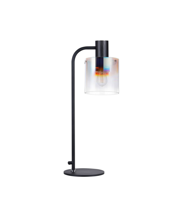 Ghent Large Table Lamp 1 Light E27 Black / Iridescent Fade Glass-4