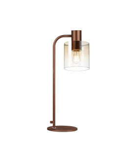 Ghent Large Table Lamp 1 Light E27 Mocha / Amber Fade Glass-1