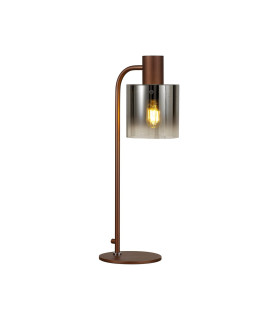Ghent Large Table Lamp 1 Light E27 Mocha / Smoke Fade Glass-1