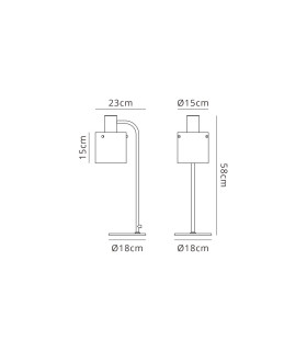 Ghent Large Table Lamp 1 Light E27 Mocha / Smoke Fade Glass-2