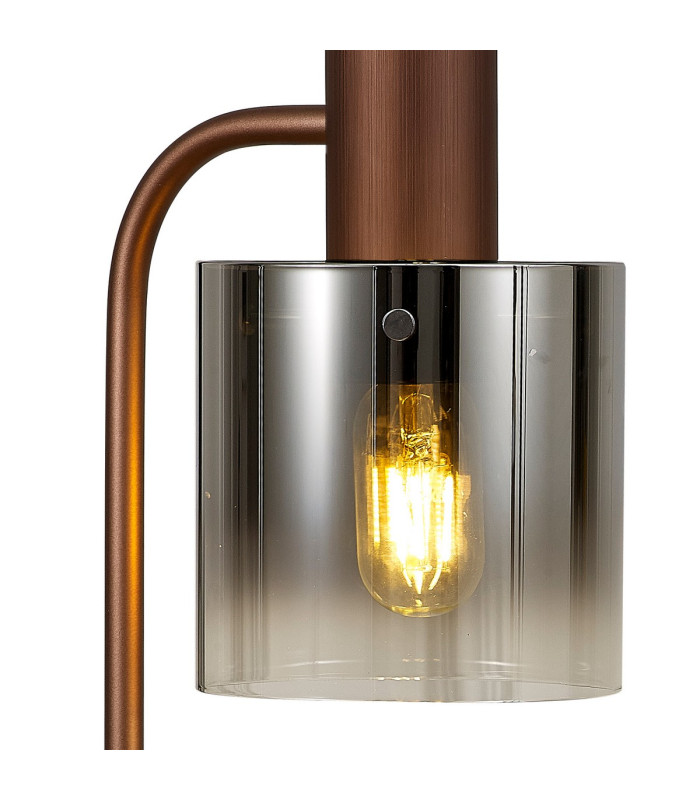 Ghent Large Table Lamp 1 Light E27 Mocha / Smoke Fade Glass-6