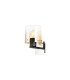 Ghent Single Switched Wall Lamp 1 Light E27 Black/Amber Fade Glass-1
