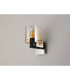 Ghent Single Switched Wall Lamp 1 Light E27 Black/Amber Fade Glass-8