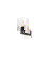 Ghent Single Switched Wall Lamp 1 Light E27 Black/Iridescent Fade Glass-1