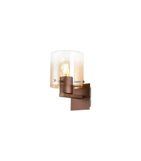 Ghent Single Switched Wall Lamp 1 Light E27 Mocha/Amber Fade Glass-1