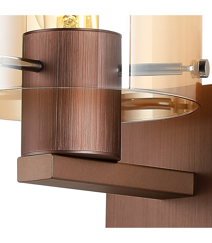 Ghent Single Switched Wall Lamp 1 Light E27 Mocha/Amber Fade Glass-6