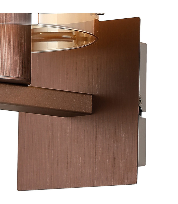 Ghent Single Switched Wall Lamp 1 Light E27 Mocha/Amber Fade Glass-7