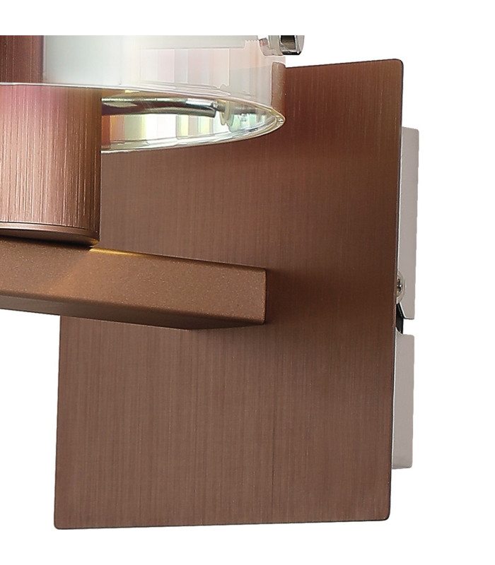 Ghent Single Switched Wall Lamp 1 Light E27 Mocha/Iridescent Fade Glass-7