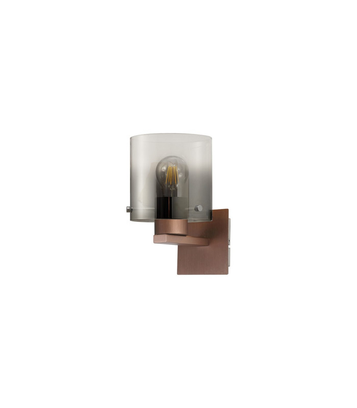 Ghent Single Switched Wall Lamp 1 Light E27 Mocha/Smoke Fade Glass-4