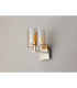 Ghent Single Switched Wall Lamp 1 Light E27 Polished Nickel/Black/Amber Fade Glass-8