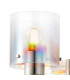 Ghent Single Switched Wall Lamp 1 Light E27 Polished Nickel/Black/Iridescent Fade Glass-7