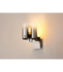 Ghent Single Switched Wall Lamp 1 Light E27 Polished Nickel/Black/Smoke Fade Glass-3
