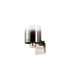 Ghent Single Switched Wall Lamp 1 Light E27 Polished Nickel/Black/Smoke Fade Glass-4