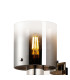 Ghent Single Switched Wall Lamp 1 Light E27 Polished Nickel/Black/Smoke Fade Glass-5