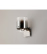 Ghent Single Switched Wall Lamp 1 Light E27 Polished Nickel/Black/Smoke Fade Glass-8