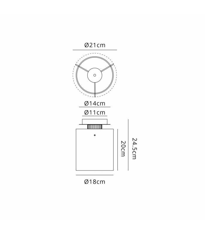 Hudson 21cm Round Ceiling Flush 1 Light Flush Fitting E27 Light Gold/Smoke Wide Line Glass-2
