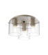Hudson 41cm Round Ceiling Flush 3 Light Flush Fitting E27 Beige Stone/Clear Narrow Line Glass-1