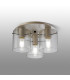 Hudson 41cm Round Ceiling Flush 3 Light Flush Fitting E27 Beige Stone/Clear Narrow Line Glass-3