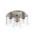 Hudson 41cm Round Ceiling Flush 3 Light Flush Fitting E27 Beige Stone/Clear Narrow Line Glass-4