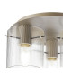 Hudson 41cm Round Ceiling Flush 3 Light Flush Fitting E27 Beige Stone/Clear Narrow Line Glass-5