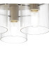 Hudson 41cm Round Ceiling Flush 3 Light Flush Fitting E27 Beige Stone/Clear Narrow Line Glass-6