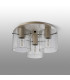 Hudson 41cm Round Ceiling Flush 3 Light Flush Fitting E27 Beige Stone/Clear Narrow Line Glass-7