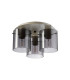 Hudson 41cm Round Ceiling Flush 3 Light Flush Fitting E27 Beige Stone/Smoke Narrow Line Glass-4